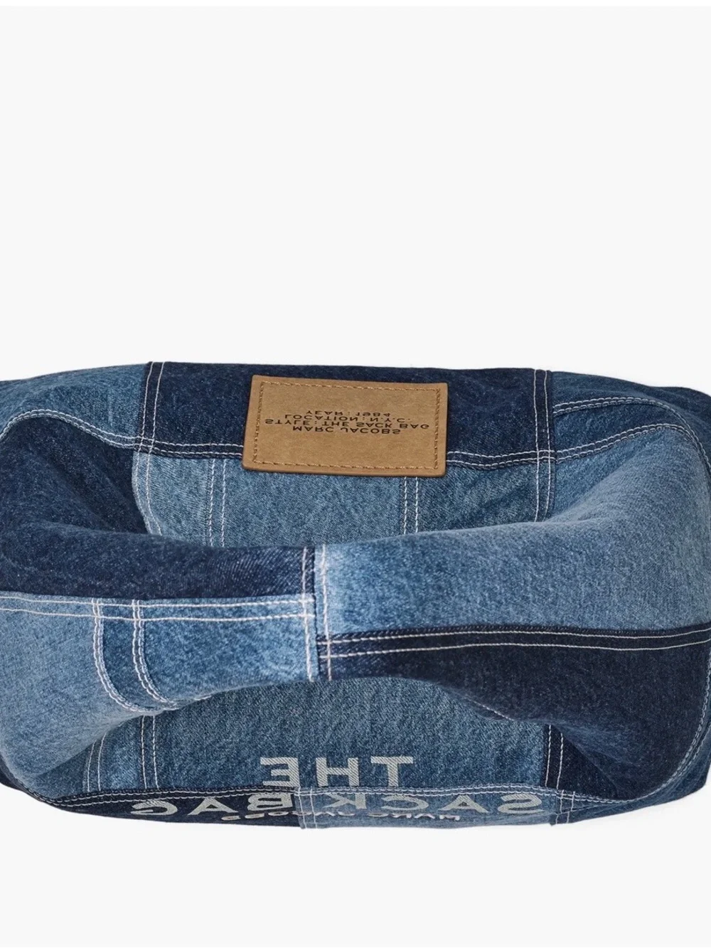 Marc Jacobs Denim Patchwork Sack Bag in Blue